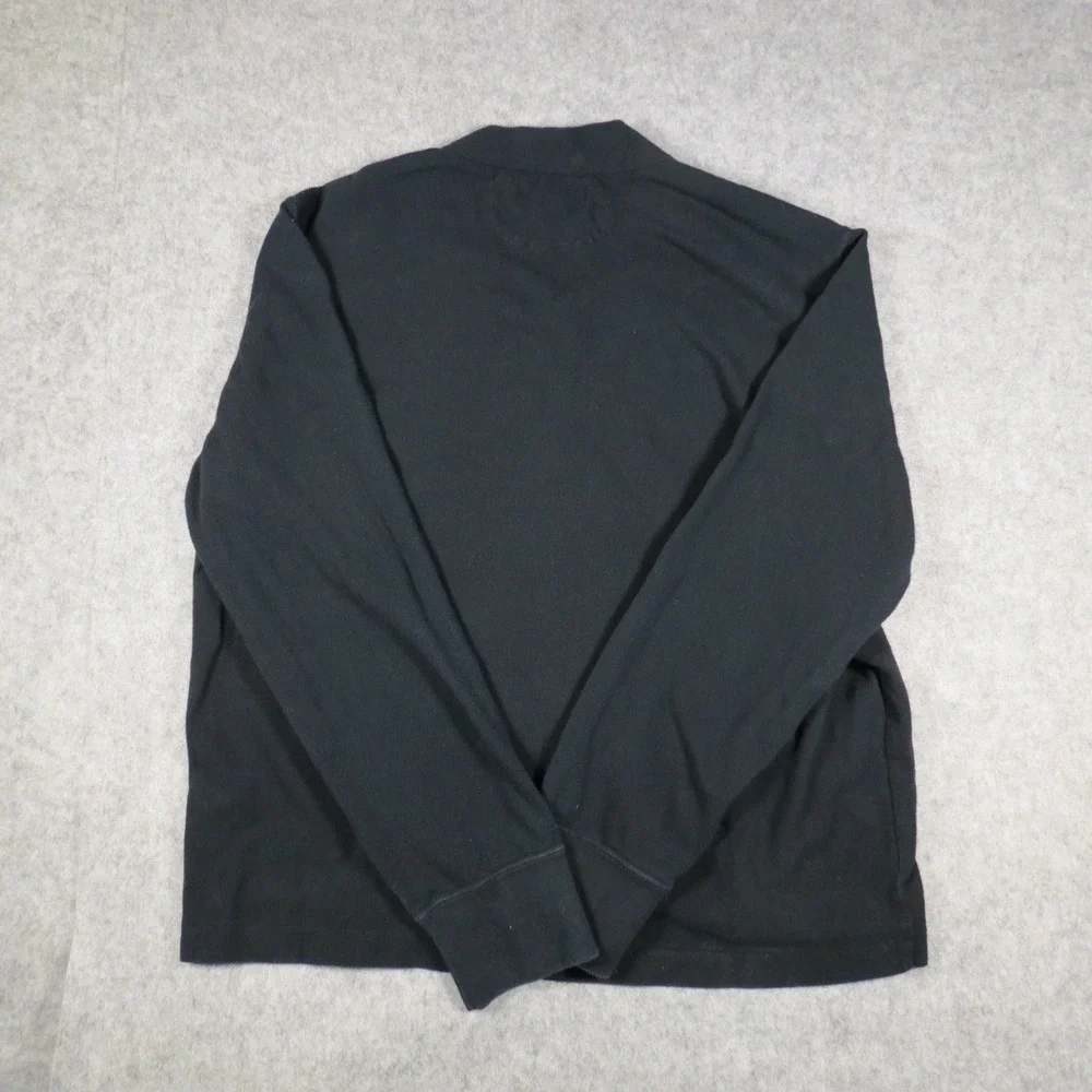 VTG Polo Ralph Lauren Mens Black Cardigan Preppy Old Money Dark Academia Size L